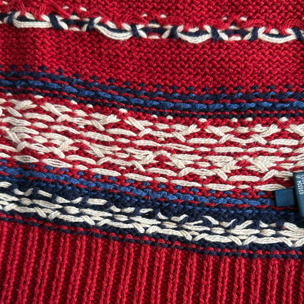 Ralph Lauren Red and Navy Knit Cardigan - Picture 7 of 9